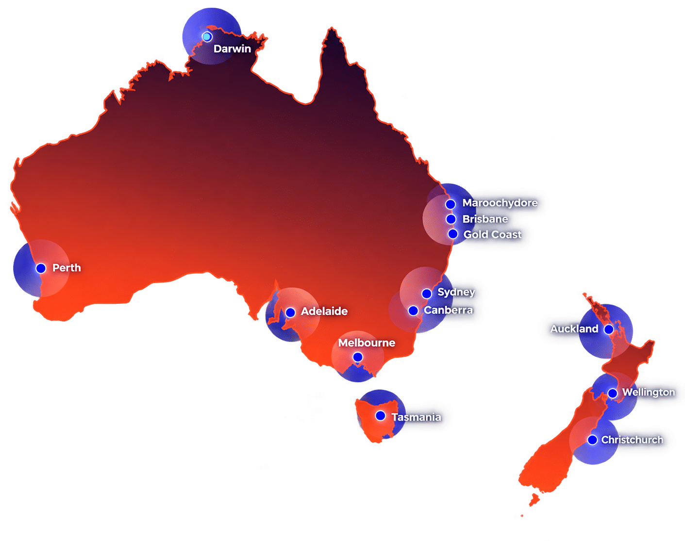 EXEC Security locations across Australia and New Zealand